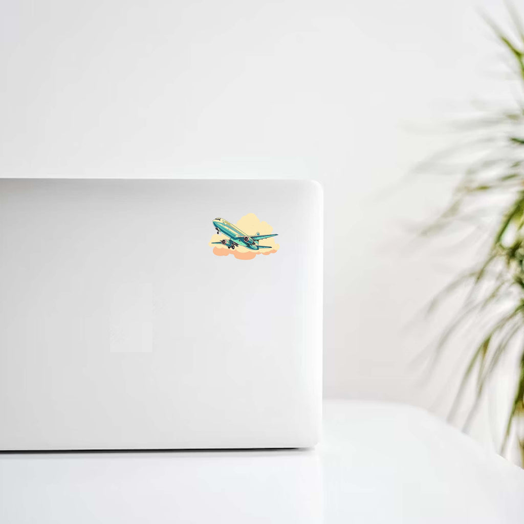 Airplane Flying In The Clouds Decal Stickers