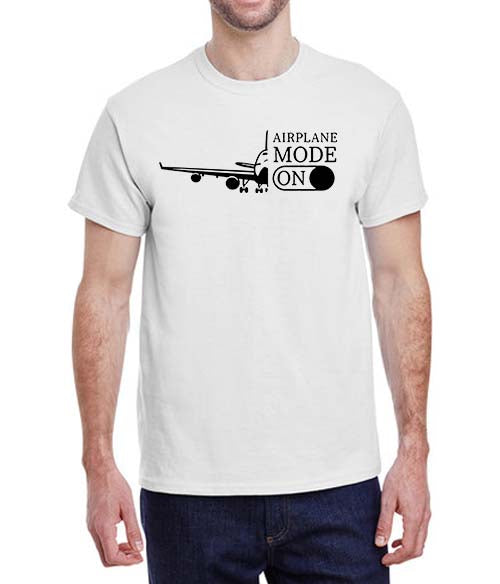 Airplane Mode On - Unisex Softstyle White T-Shirt