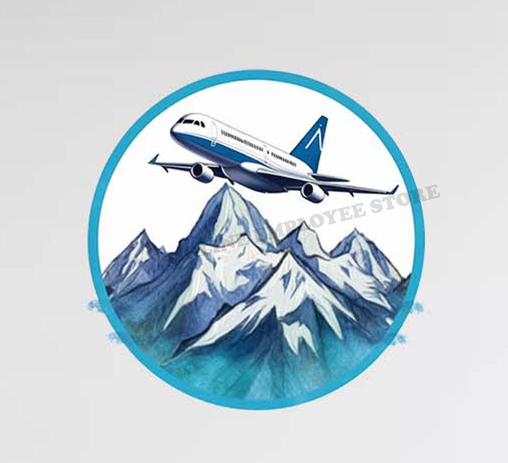 Airplane Flying over Mountains Decal Stickers