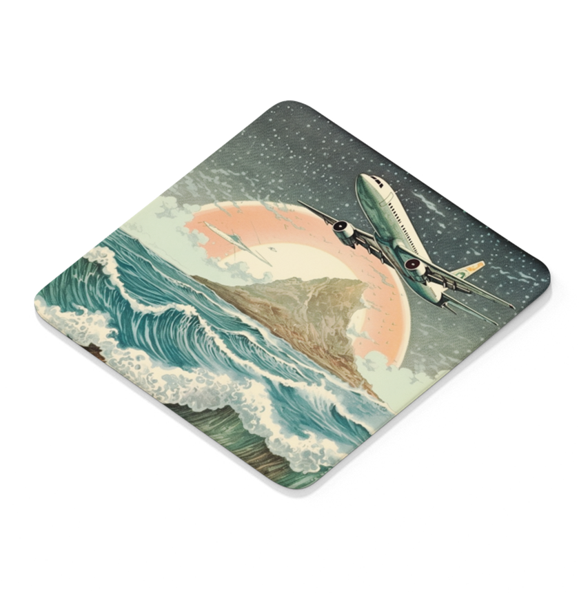 Flying Over The Sea - Square Sandstone Coaster