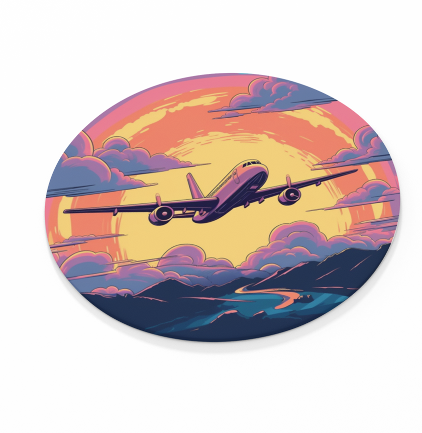 Flight Sketch -  Round Sandstone Coaster
