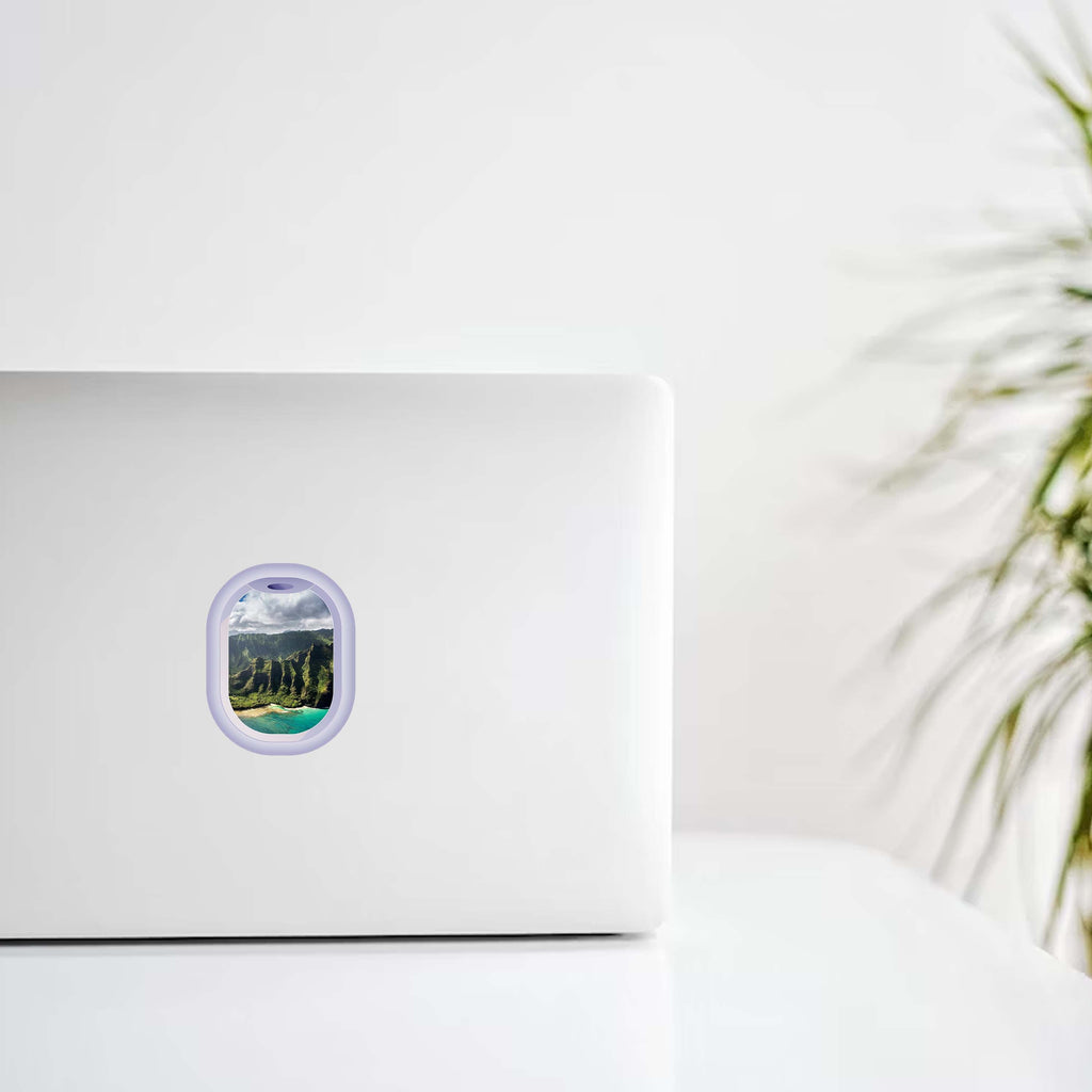 Porthole View Of Hawaiian Mountains Decal Stickers