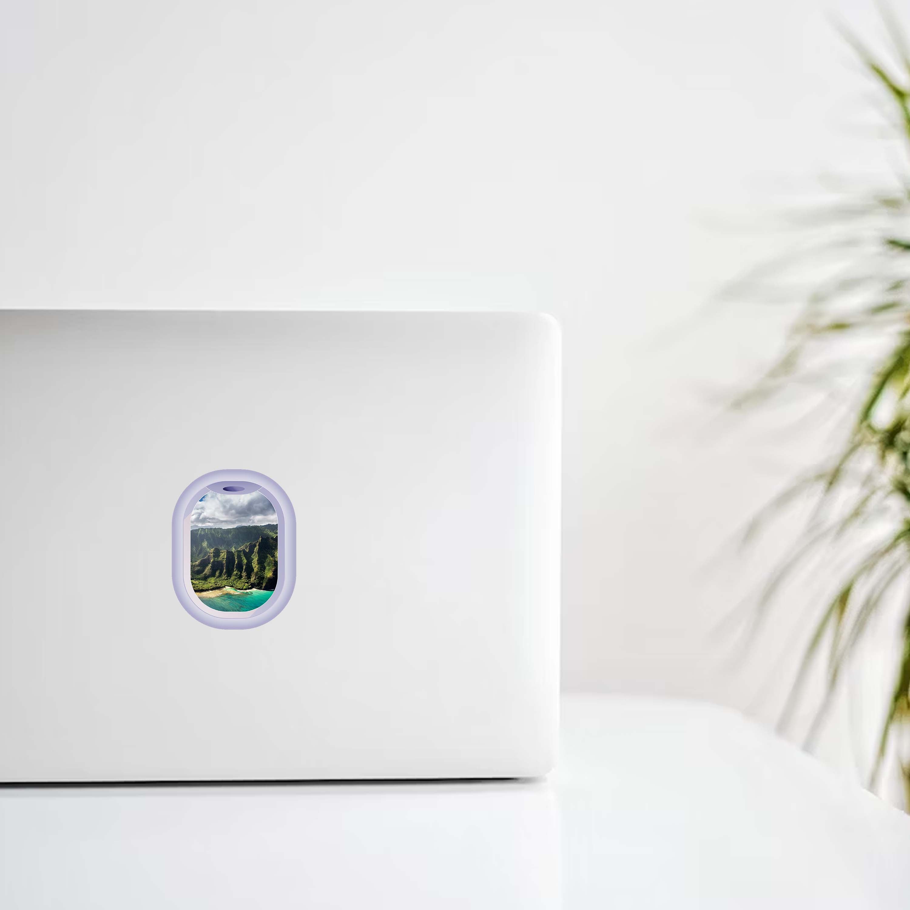 Porthole View Of Hawaiian Mountains Decal Stickers