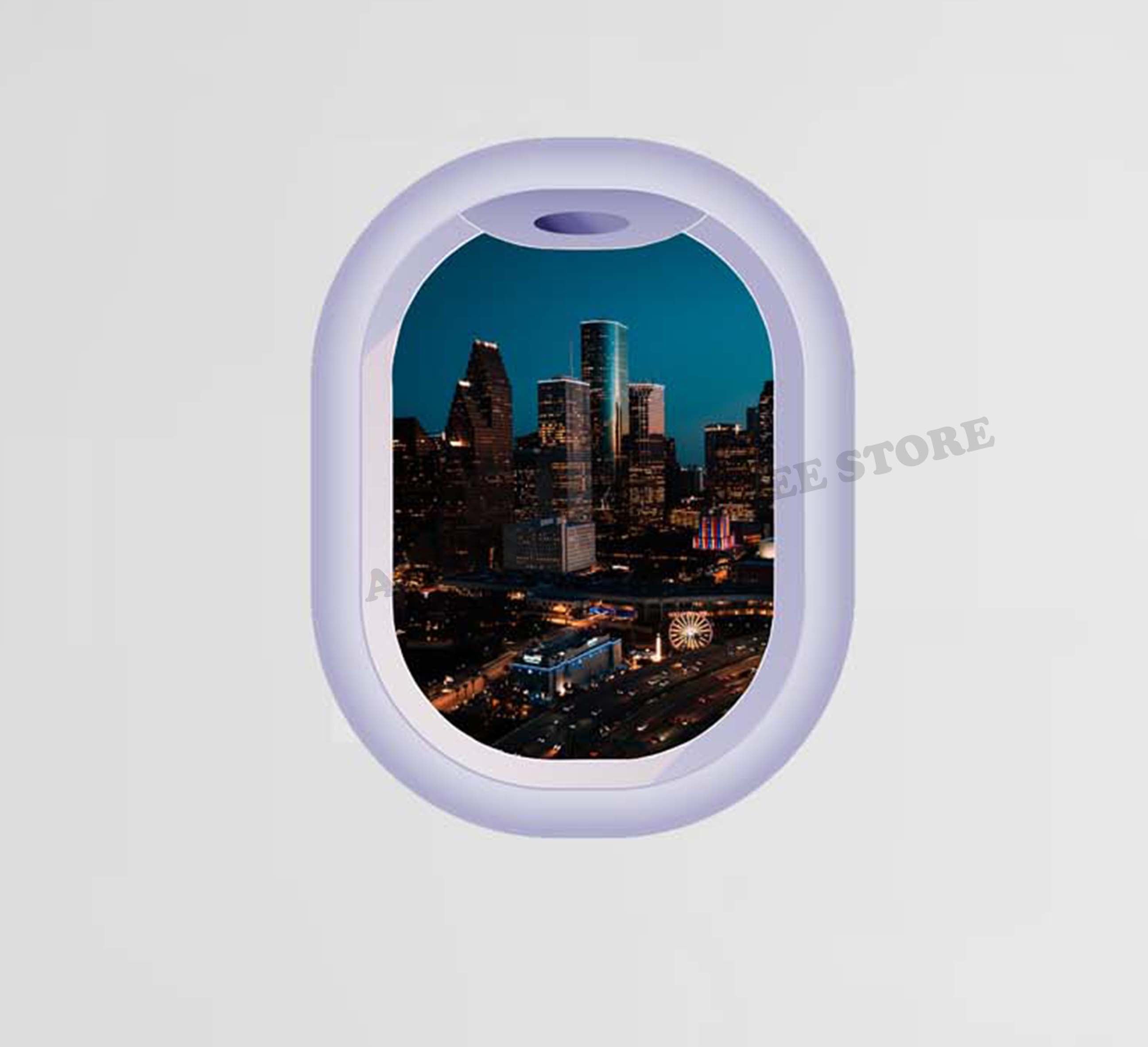 Porthole City View Of Houston TX Decal Stickers