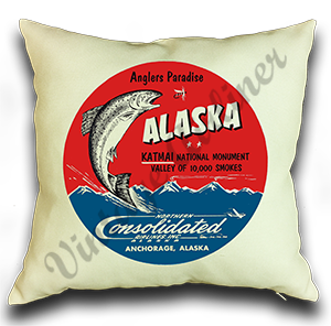 Northern Consolidated Airlines Vintage Bag Sticker Linen Pillow Case Cover