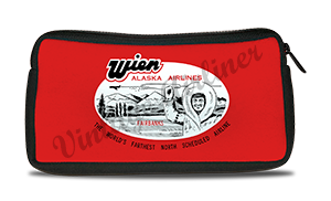 Wien Air Alaska 1960's Vintage Bag Sticker Travel Pouch
