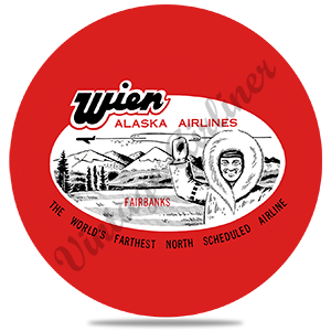 Wien Air Alaska 1960's Vintage Round Sandstone Coaster
