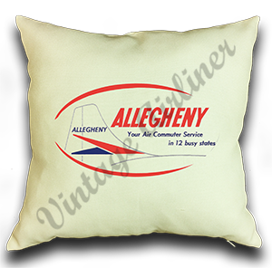 Allegheny Airlines Vintage Linen Pillow Case Cover