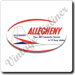 Allegheny Airlines Vintage Square Sandstone Coaster