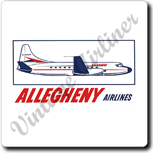 Allegheny Airlines 1960's Square Sandstone Coaster