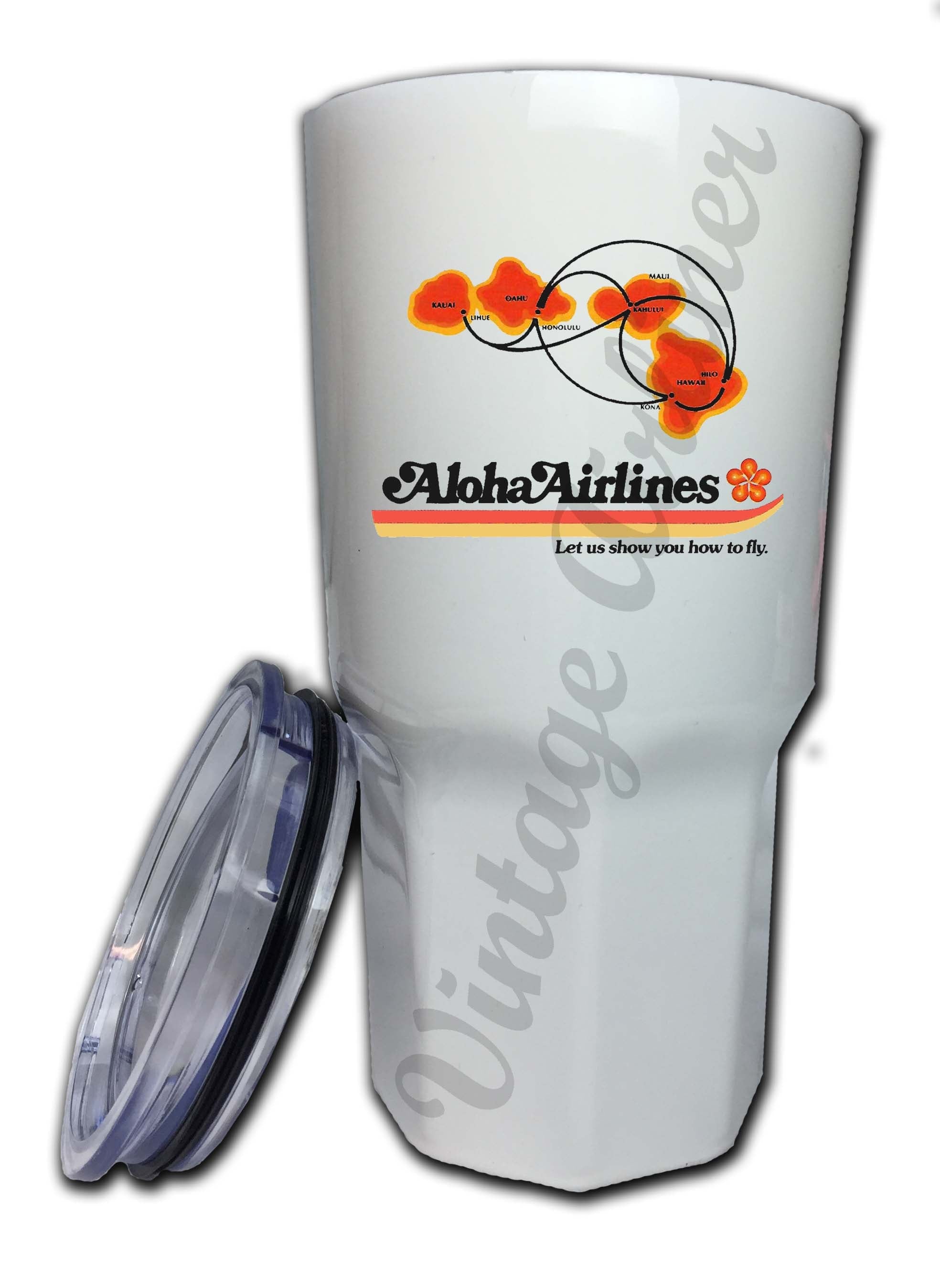 Aloha Airlines Logo and Route Map Tumbler