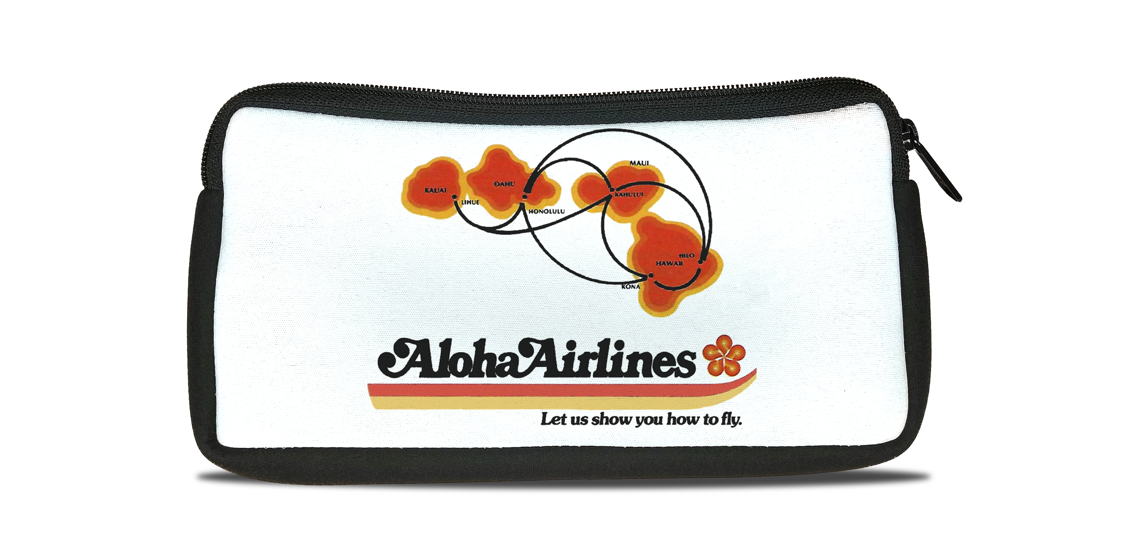 Aloha Airlines Logo and Route Map Bag Sticker Travel Pouch