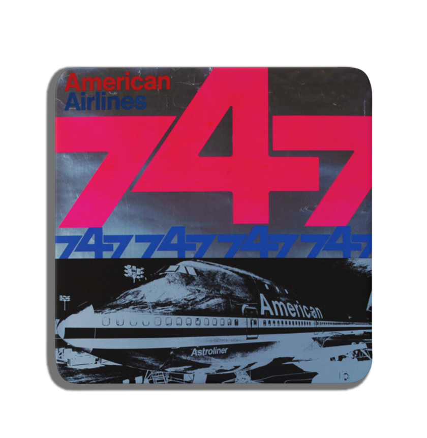 American Airlines 747 Square Sandstone Coaster