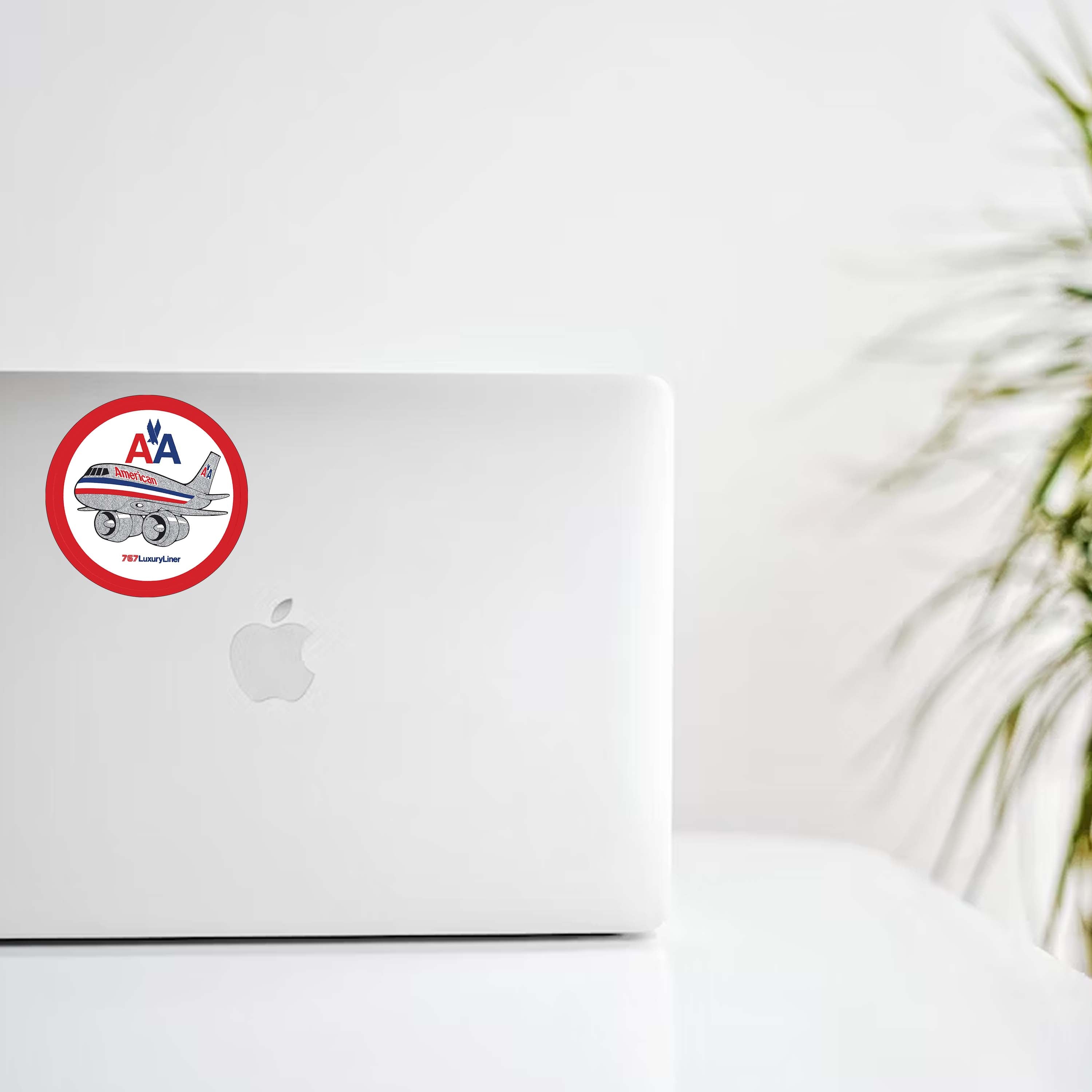 American Airlines 767 Round Decal Stickers