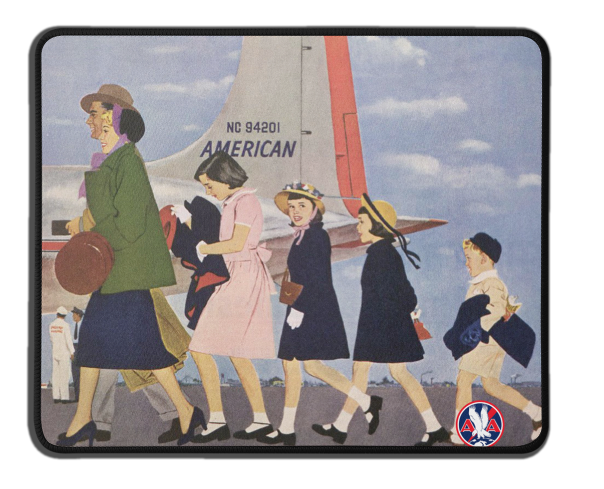 American Airlines Vintage Family Photo Mousepad