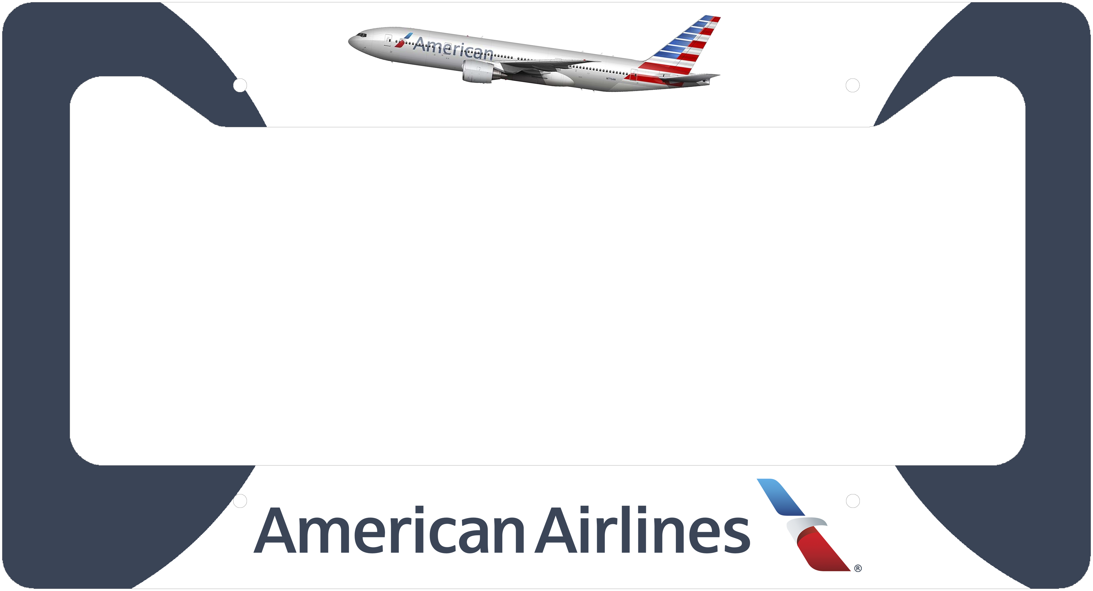 American Airlines Livery - License Plate Thick Frame
