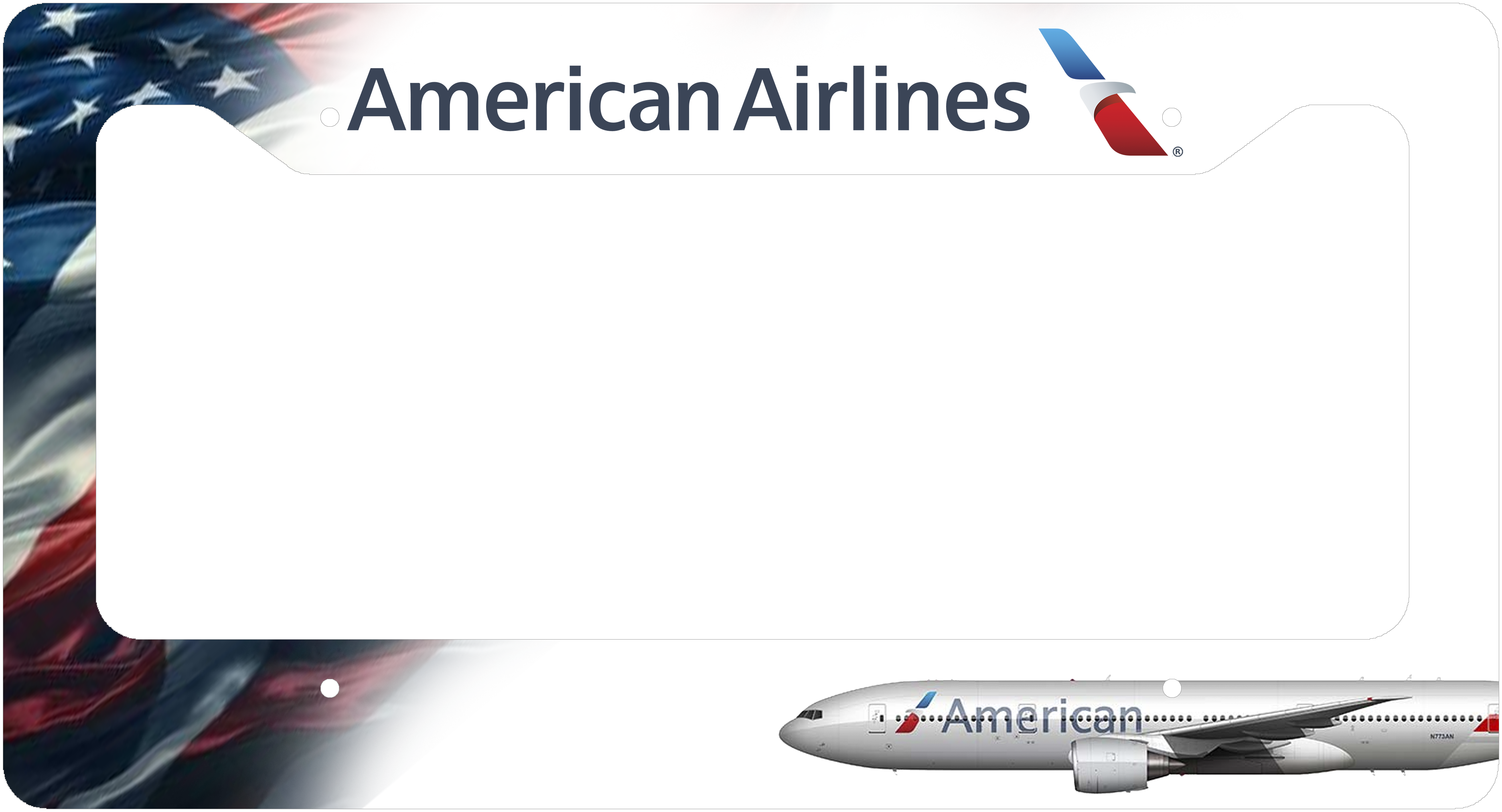 American Airlines - License Plate Thick Frame