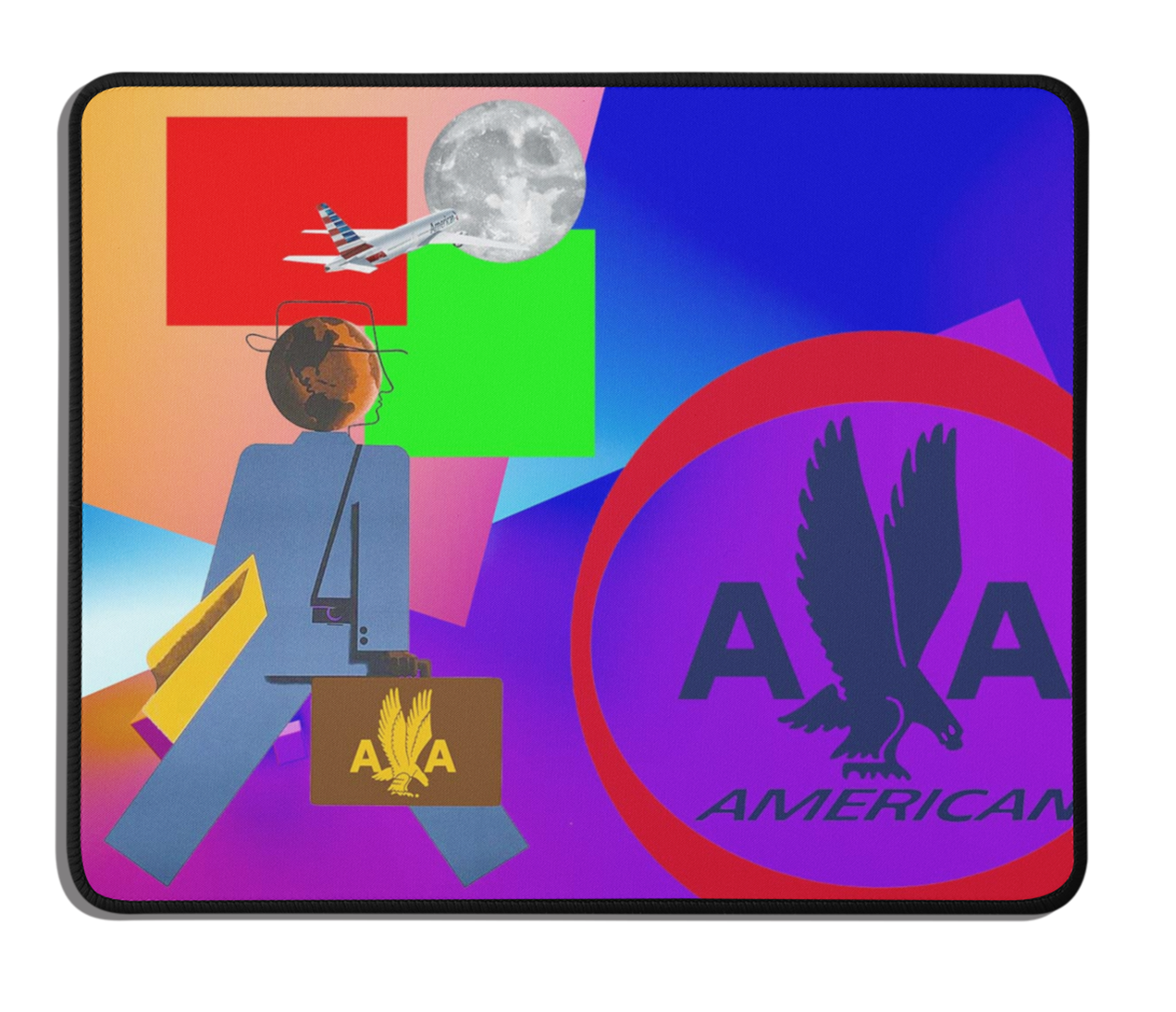 American Airlines Art Businessman Mousepad