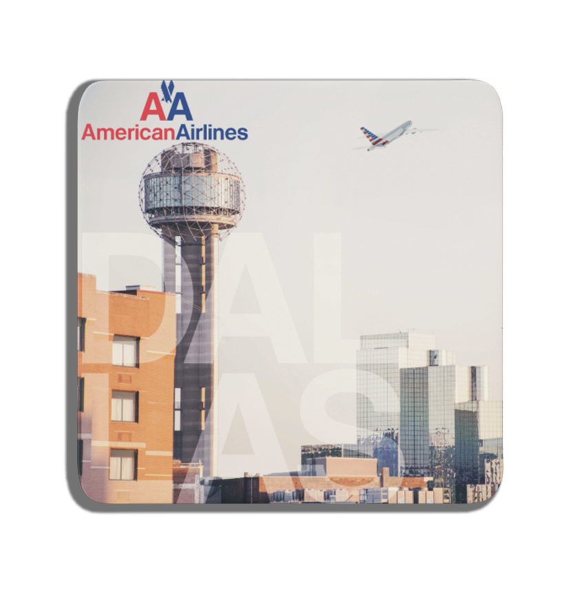 American Airlines - Dallas - Square Sandstone Coaster