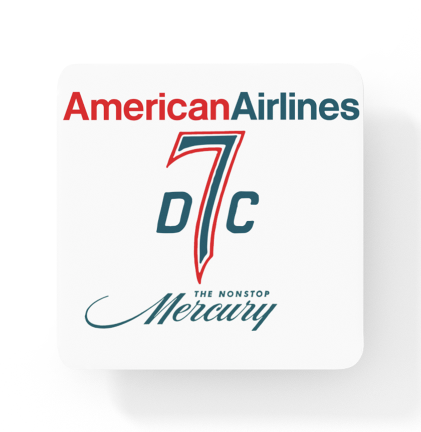 American Airlines DC7 Mercury - Square Sandstone Coaster