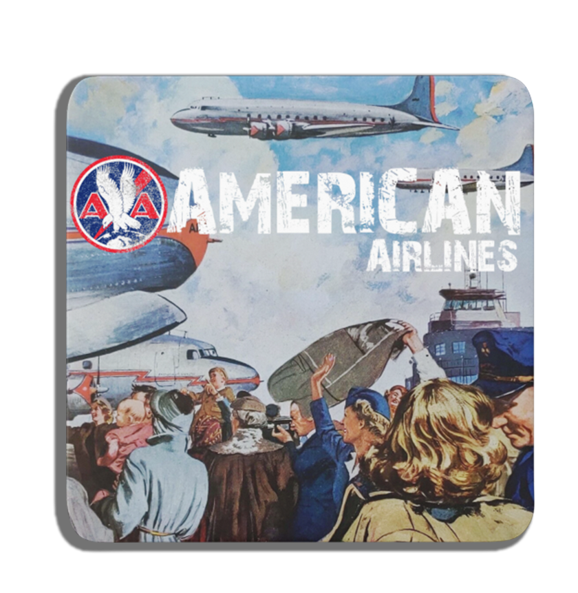 American Airlines - Vintage - Square Sandstone Coaster