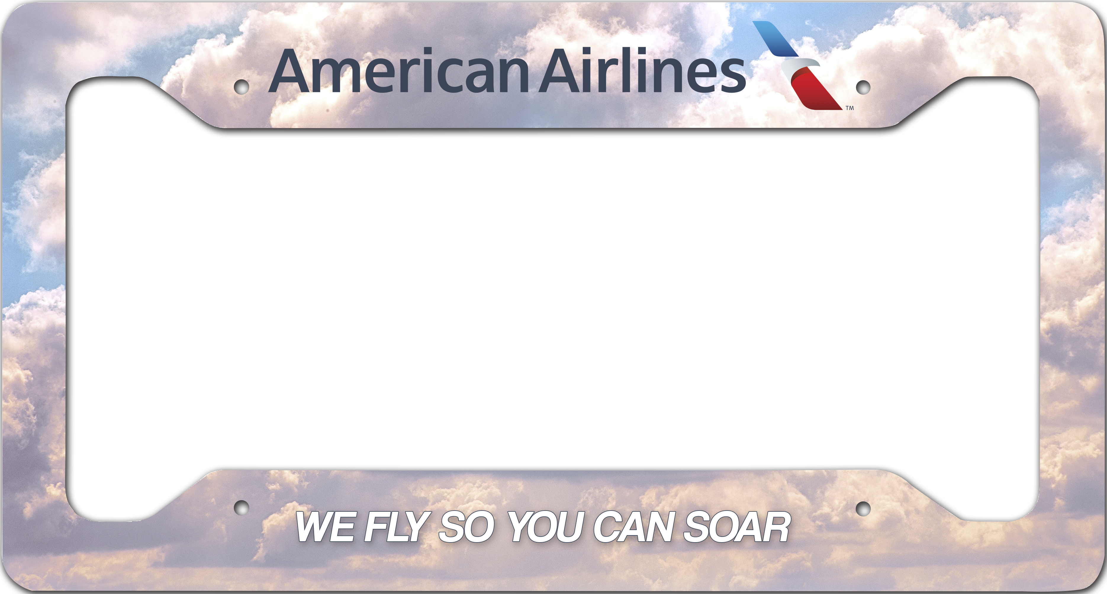 American Airlines In The Clouds "We Fly So You Can Soar" - License Plate Frame