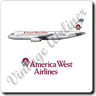 America West A320 -  Square Sandstone Coaster
