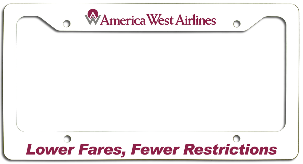 America West Airlines Lower Fares, Fewer Restrictions License Plate Frame