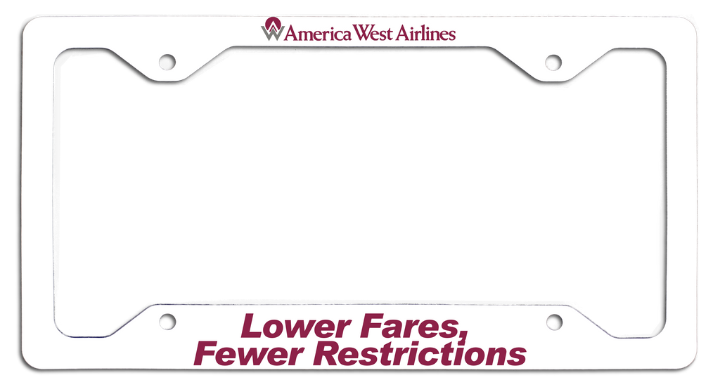 America West Airlines Lower Fares, Fewer Restrictions License Plate Frame
