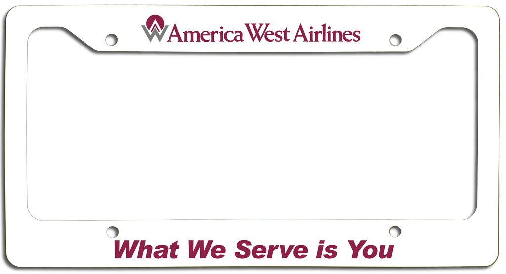 America West Airlines What We Serve is You License Plate Frame