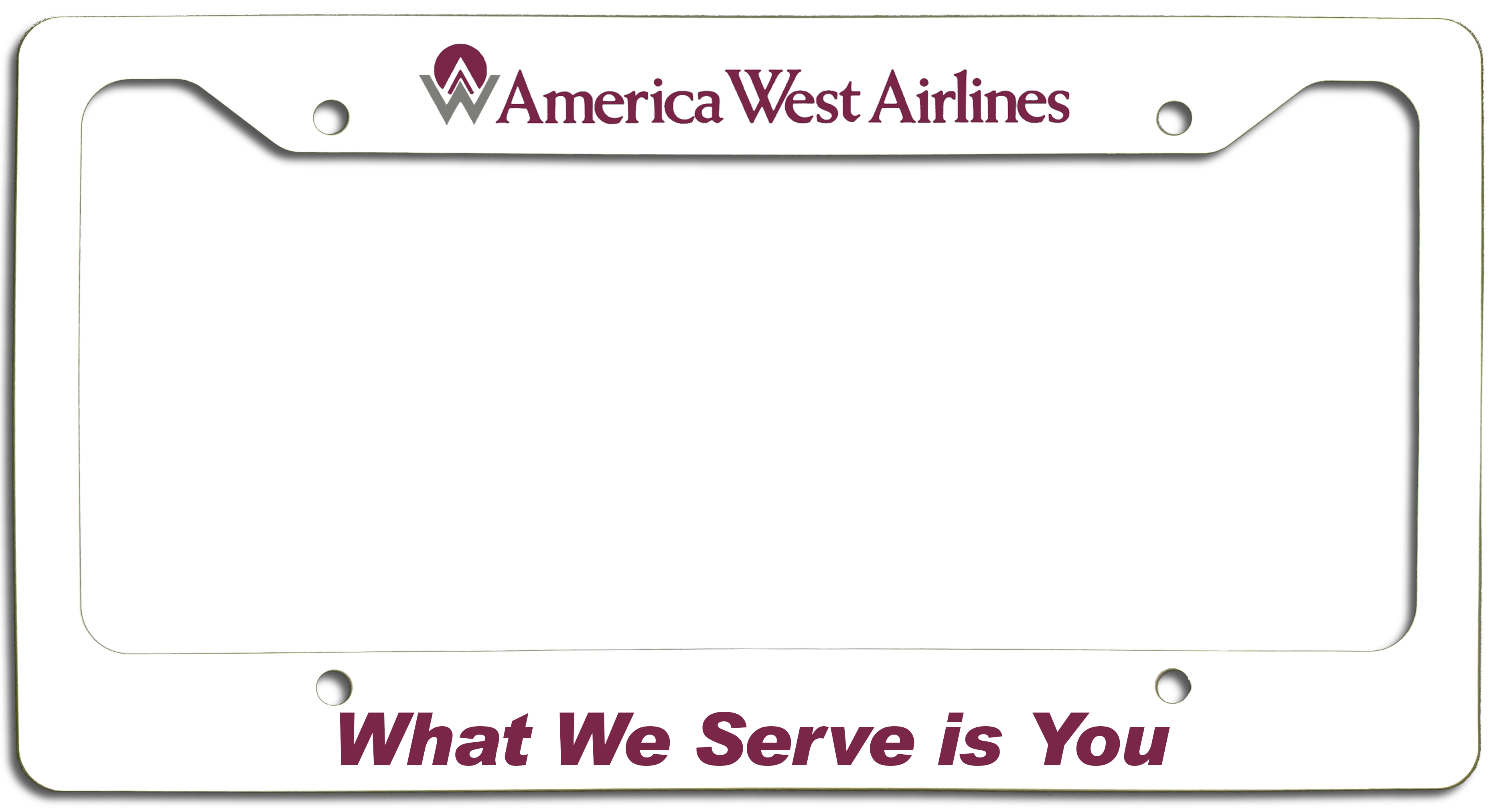 America West Airlines What We Serve is You License Plate Frame