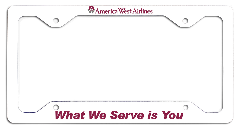 America West Airlines What We Serve is You License Plate Frame