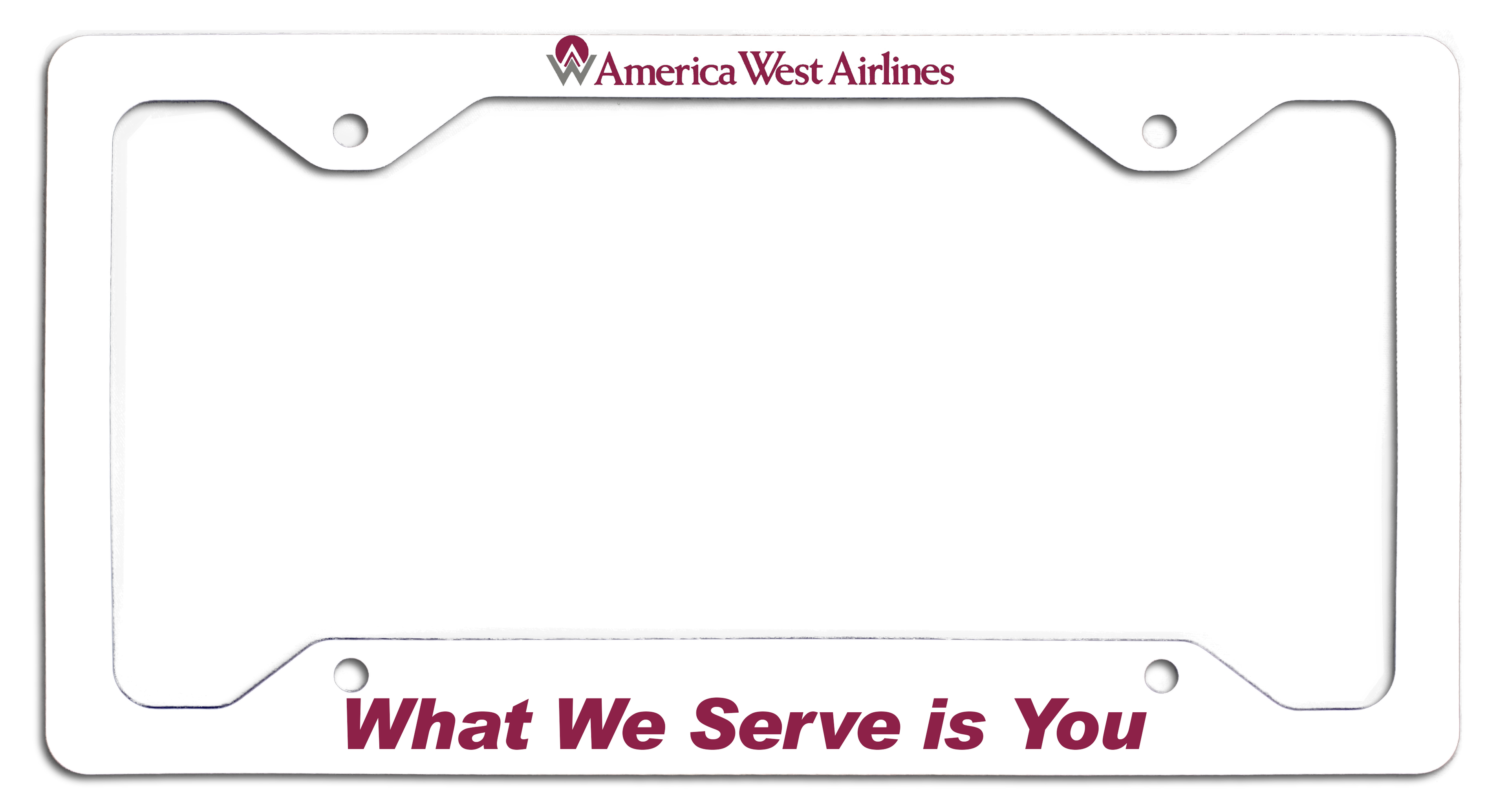 America West Airlines What We Serve is You License Plate Frame