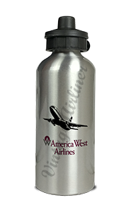 America West Airlines 737 Logo Bag Sticker Aluminum Water Bottle
