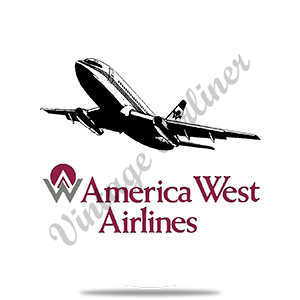 America West 737 Logo Round Sandstone Coaster