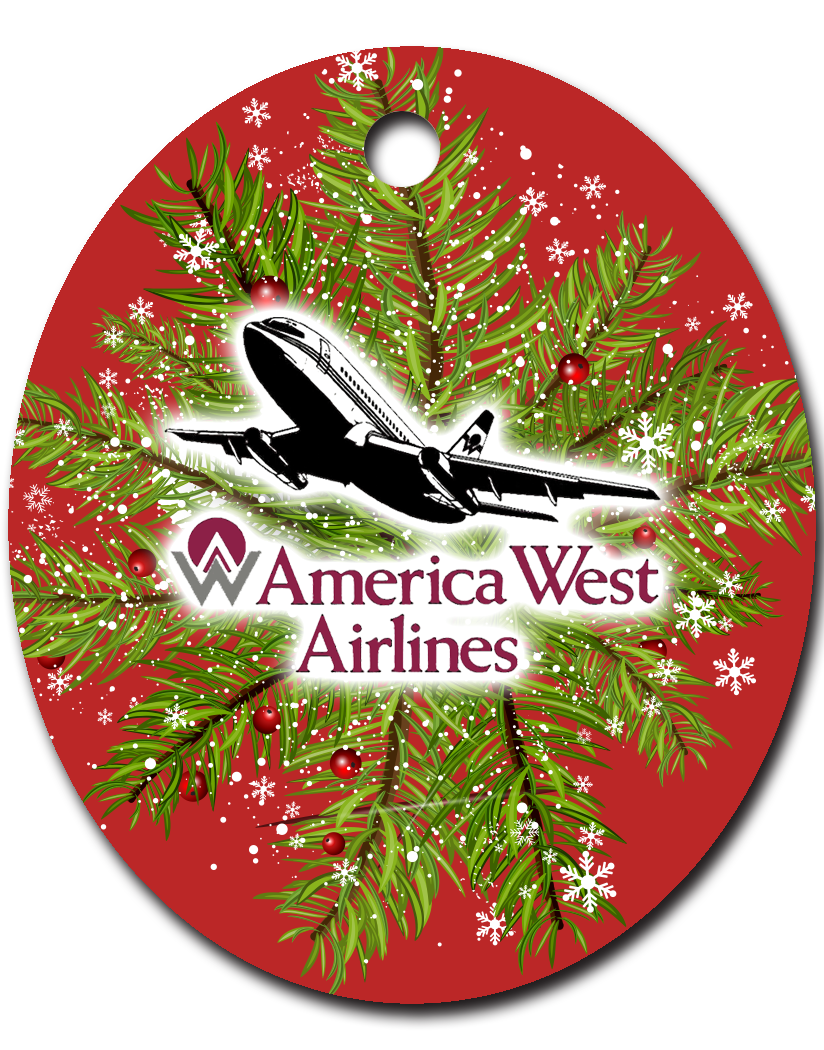 America West First Logo & 737 Logo Ornaments