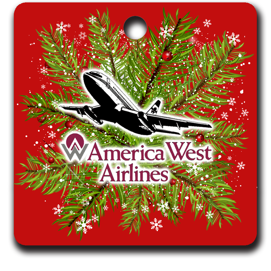 America West First Logo & 737 Logo Ornaments