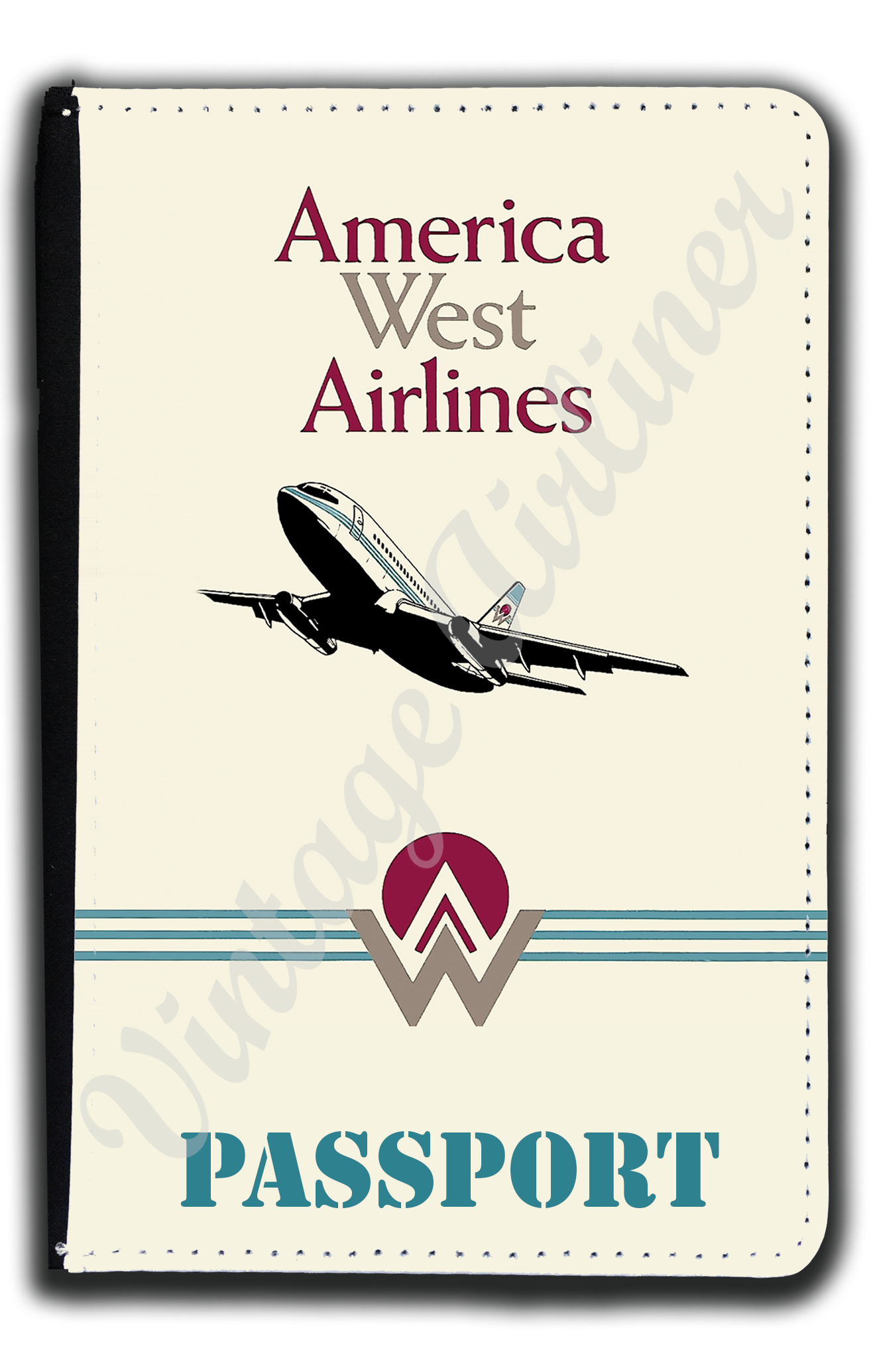 America West First Logo & 737 Passport Case