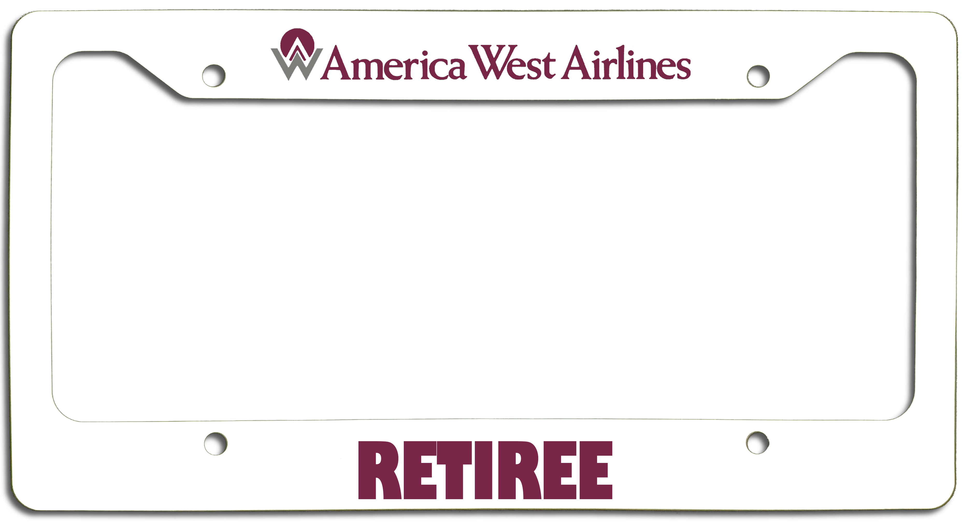 America West Airlines Retiree License Plate Frame