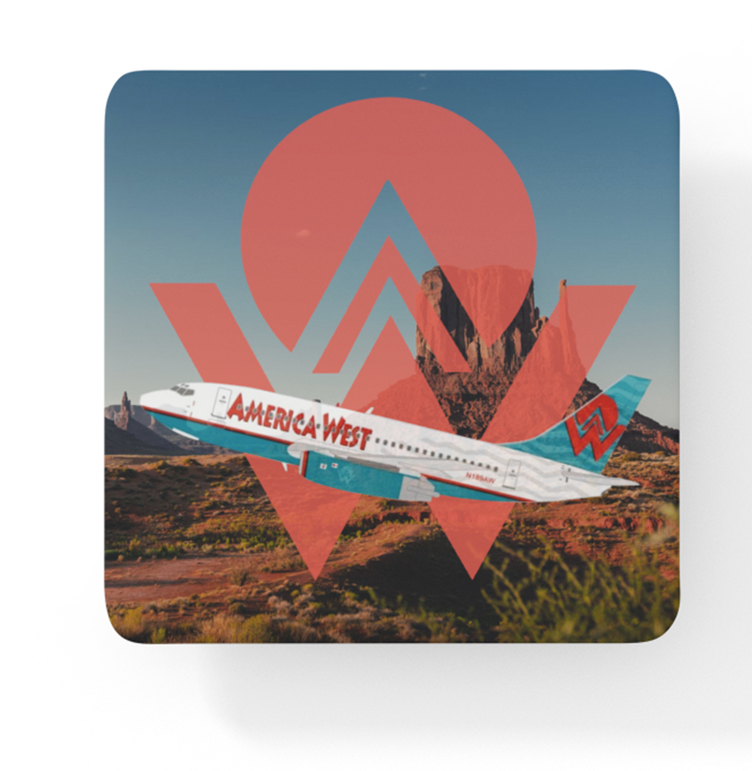 America West - Origin View Of Tempe Arizona - Square Sandstone Coaster