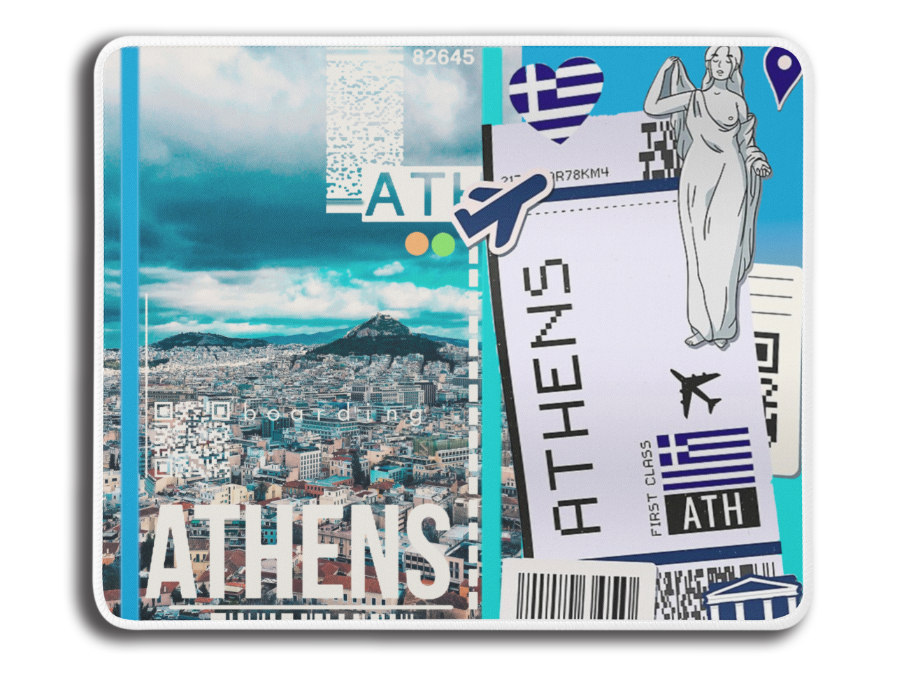 Ticket To Athens Collage Mousepad