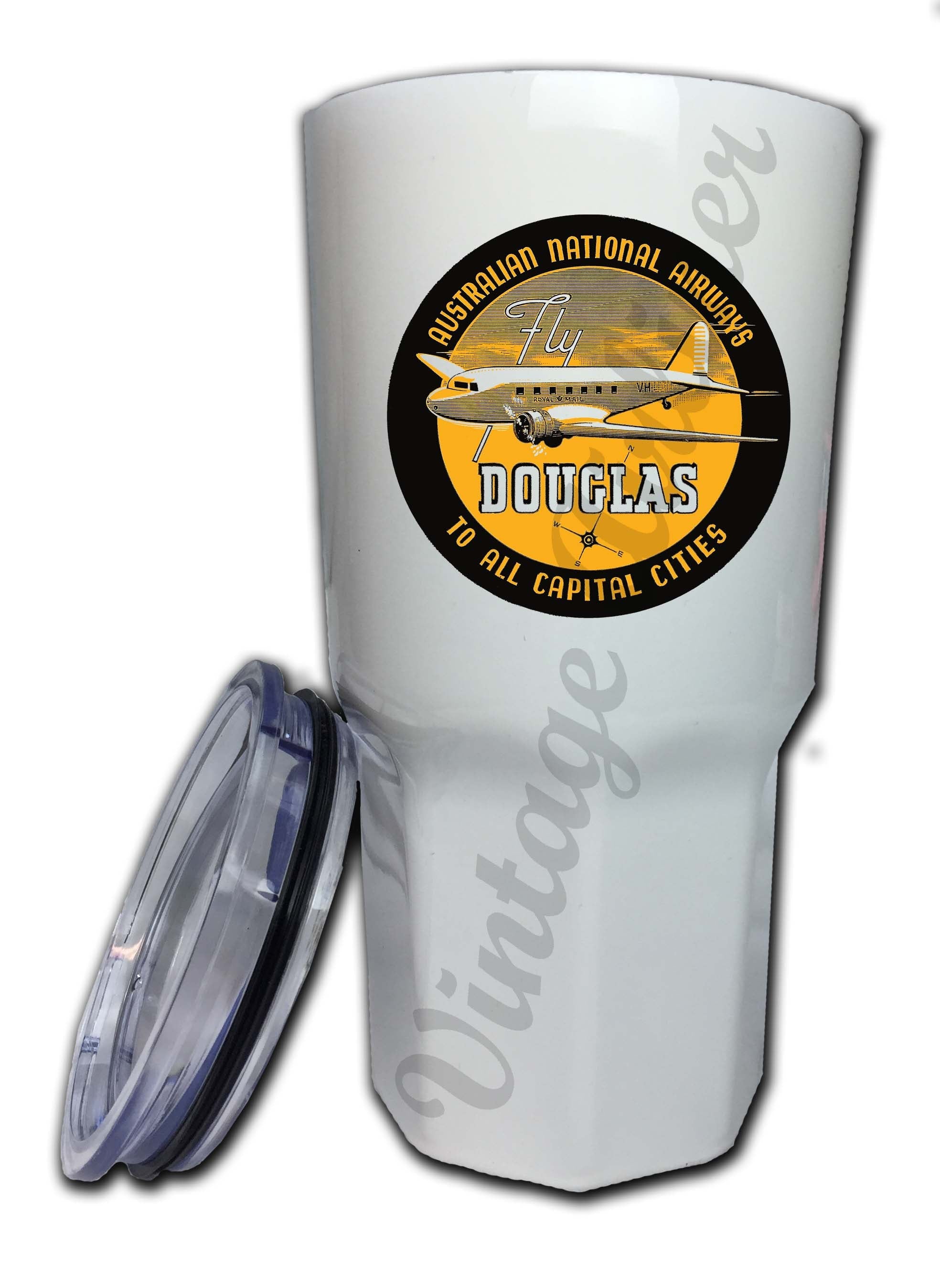 Australian National Airlines Vintage 1930's Bag Sticker Tumbler