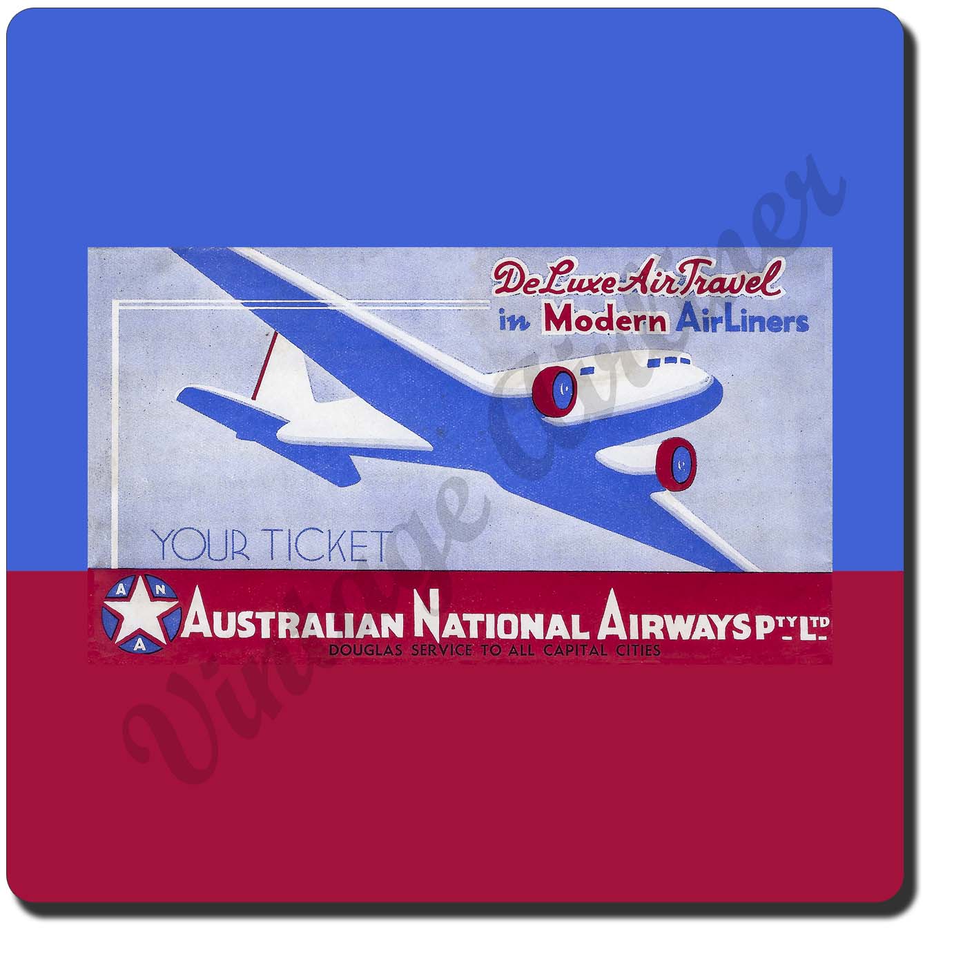Australian National Airways Vintage Sandstone Coaster