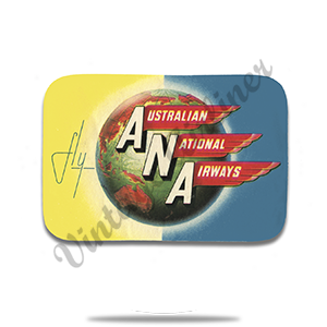 Australian National Airways 1950's Vintage Round Sandstone Coaster