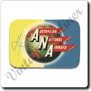 Australian National Airways 1950's Vintage Square Sandstone Coaster