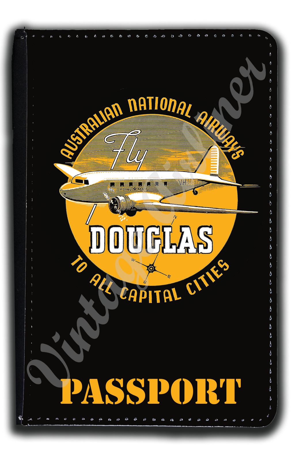 Australian National Airways 1930's Vintage Bag Sticker Passport Case