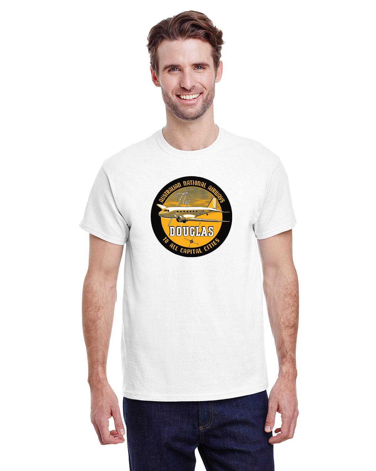 Australian National Airways Vintage Bag Sticker T-shirt