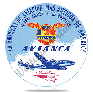 Avianca 1950's Vintage Round Sandstone Coaster