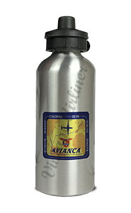 Avianca Airlines Vintage 1940's Bag Sticker Aluminum Water Bottle