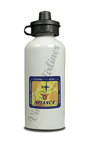 Avianca Airlines Vintage 1940's Bag Sticker Aluminum Water Bottle